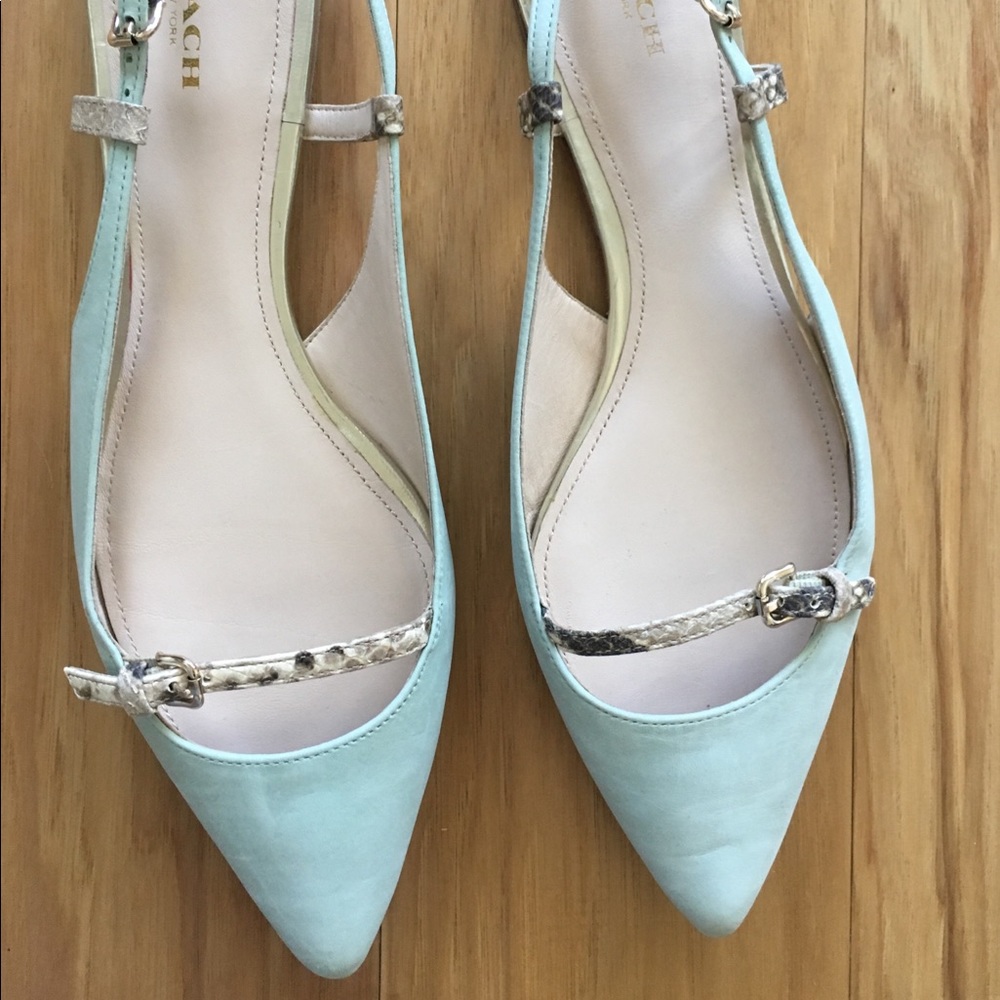 Coach Wooster slingbacks flats Sea Foam 10